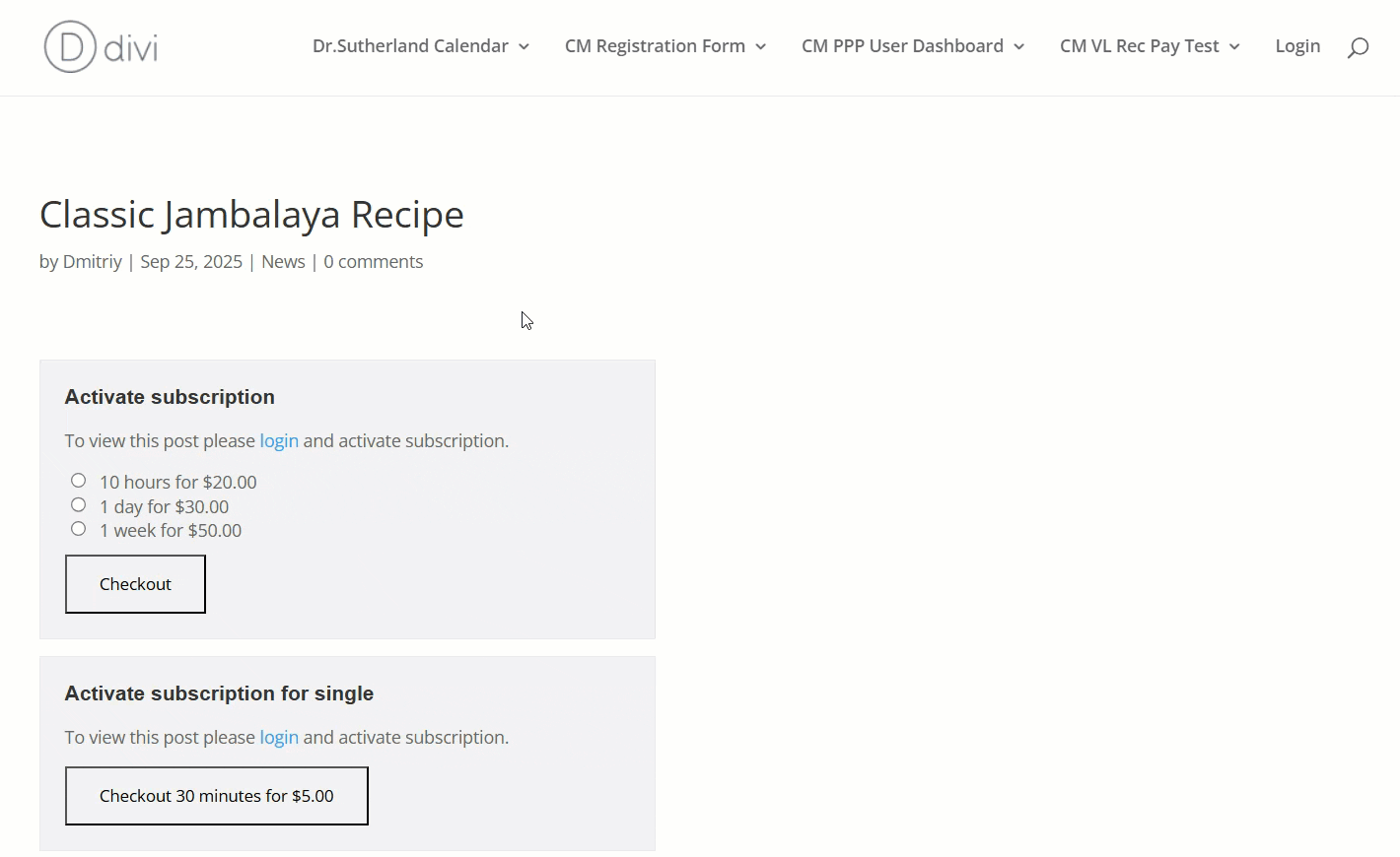 Front-end example - Paywall Solutions for Publishers