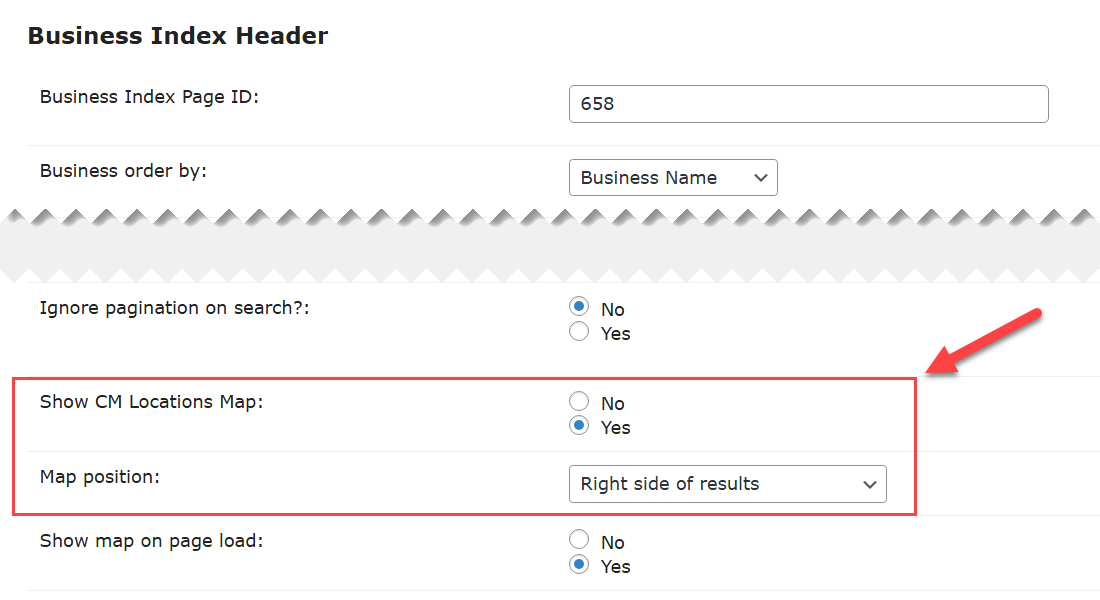 Map settings - WordPress Directory Plugin