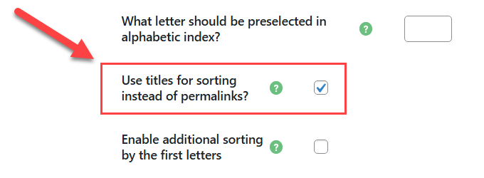 Using titles for sorting instead of permalinks - WordPress as a Wiki