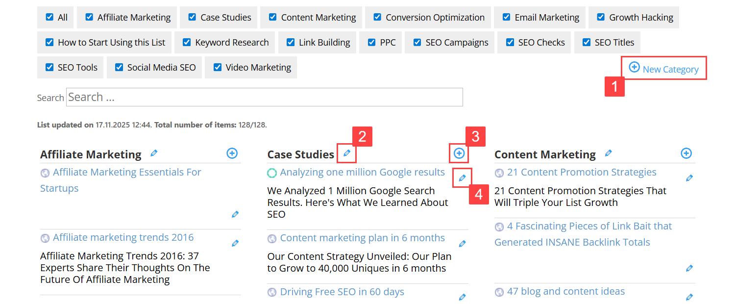 Front-end controls for adding and editing links and categories - front-end link submission