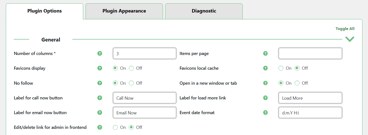 General plugin settings - Knowledge Base WordPress Plugin