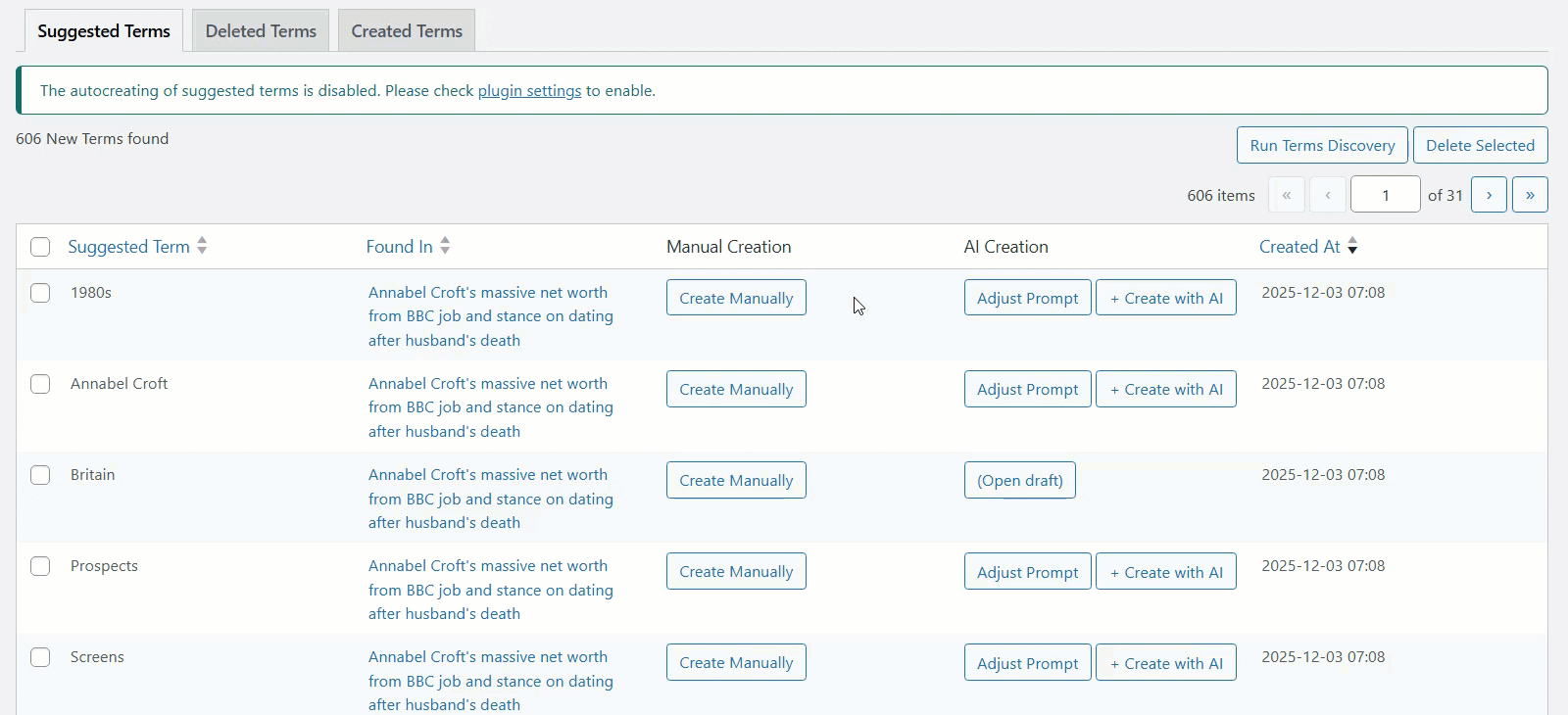 Choosing prompt for creating a definition using AI - WordPress as a Wiki