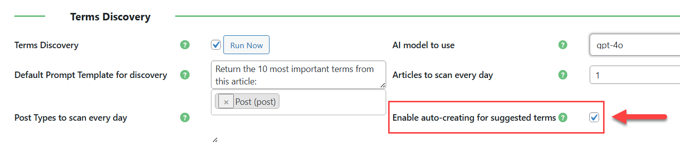 Enabling auto-creating for suggested terms - Tooltip Plugin WordPress