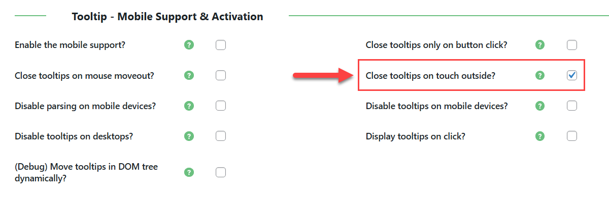 Allowing closing tooltips on touch outside - WordPress Internal Linking Plugin