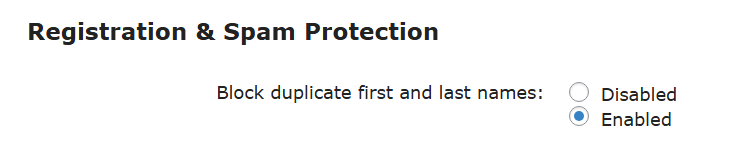 Registration & Spam Protection setting - WordPress Email Registration Blacklist
