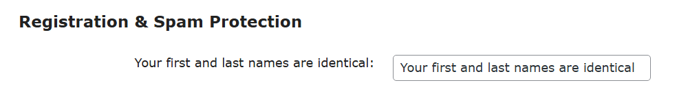Registration & Spam Protection label - WordPress Email Registration Blacklist