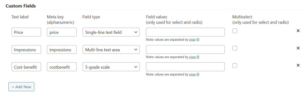 Custom fields settings - Store Locator WordPress Plugin