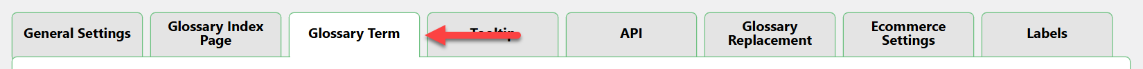 Glossary Term settings tab - WordPress Glossary Plugin