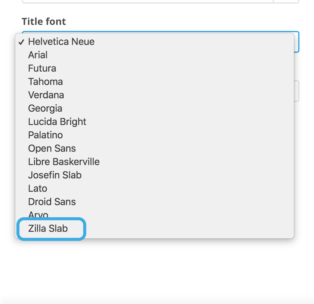 using custom fonts appcues tlq format