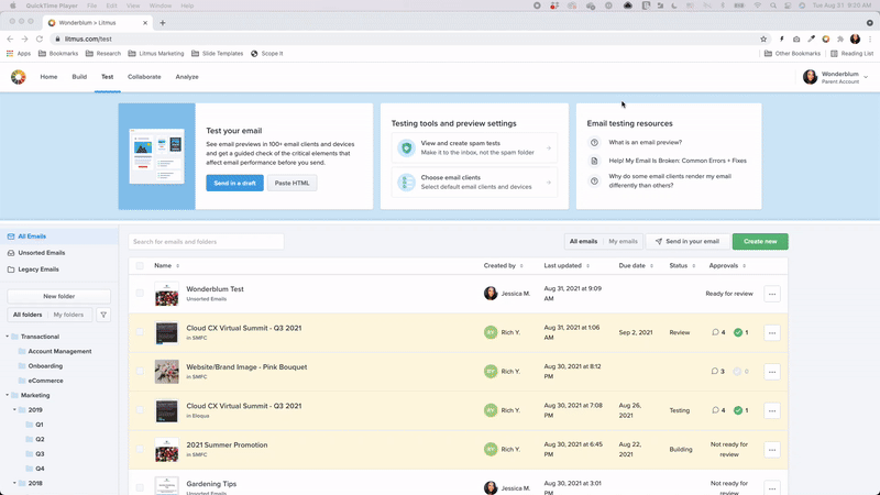 Start a Spam Test with ESP Sync