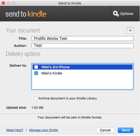 Adding Ebook Files To Kindle And Kindle App From Your Computer Prolific Works Support Docs