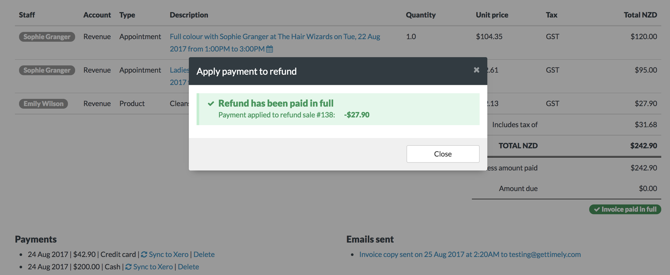 How to issue a refund Timely Help Docs