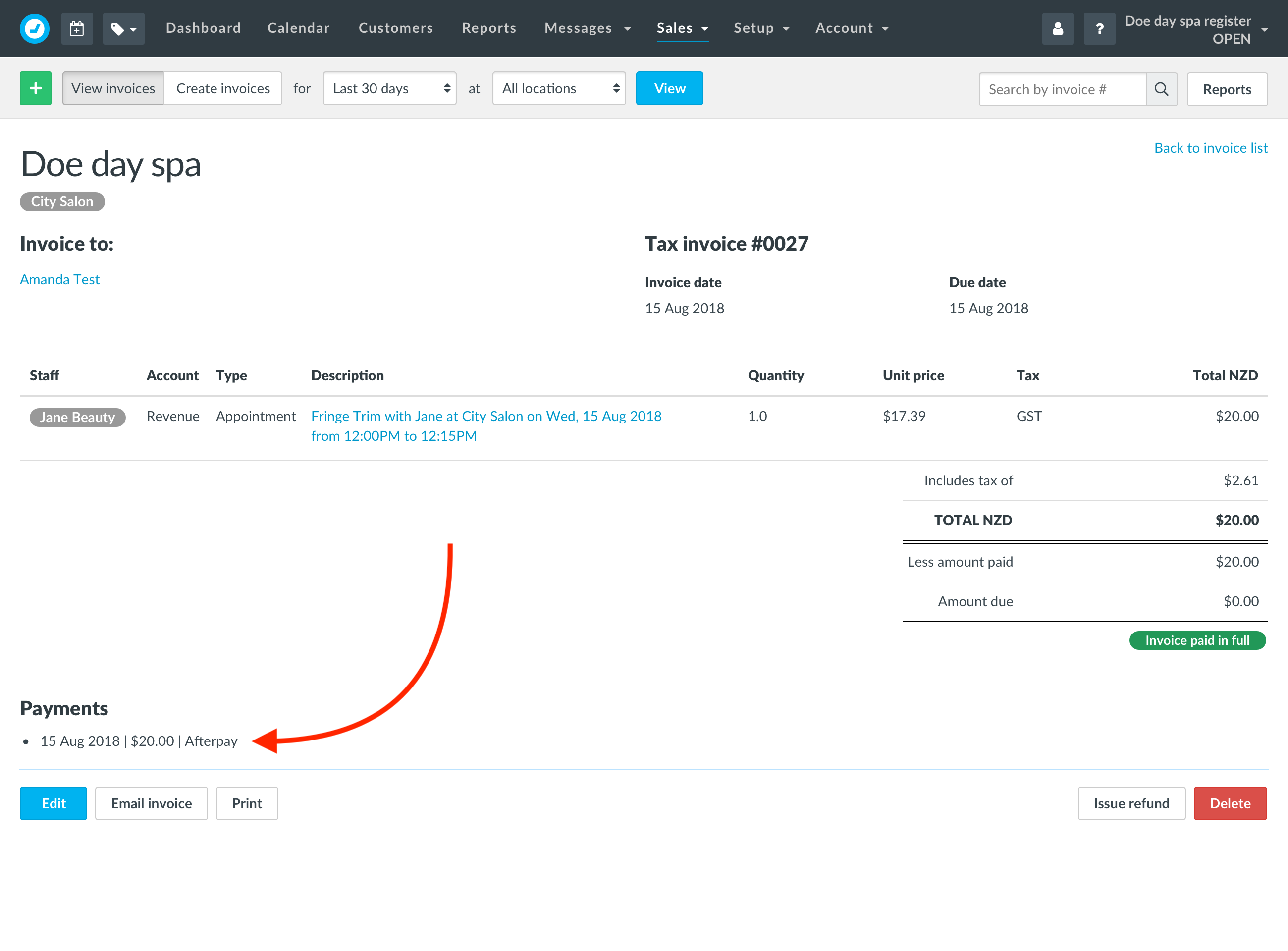 Payments Using Afterpay Timely Help Docs