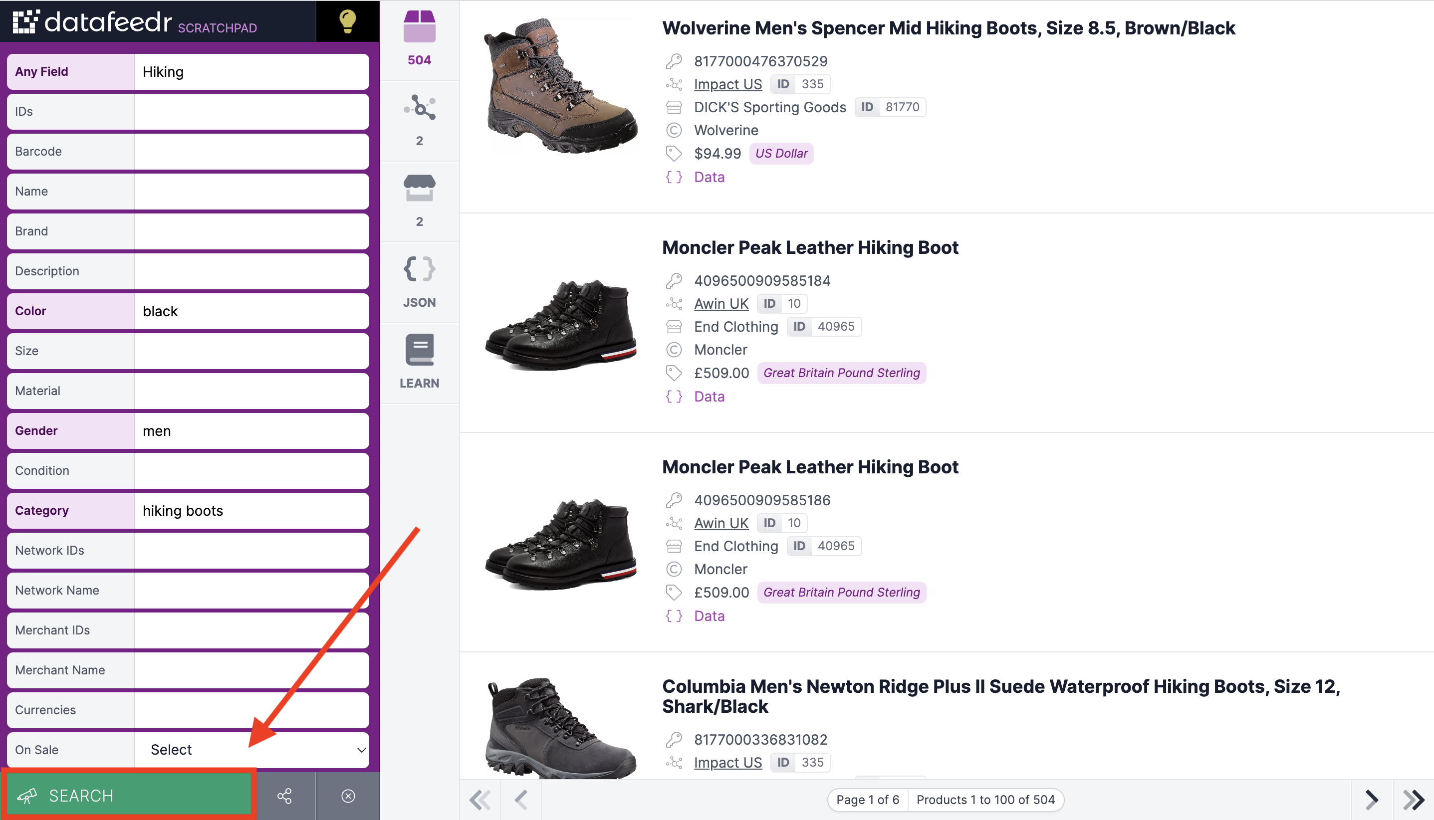 How To Use The Scratchpad Datafeedr Documentation How To Use The Scratchpad Datafeedr Documentation
