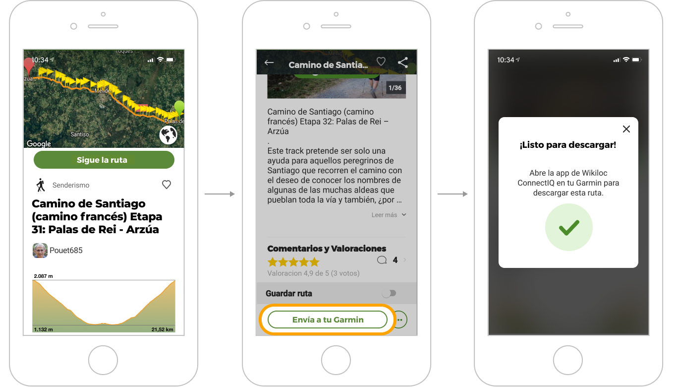 Enviar rutas de Wikiloc a tu