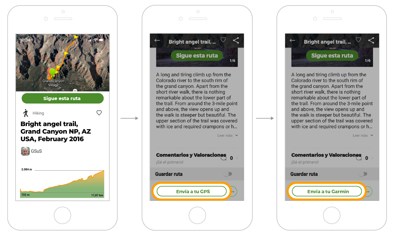 Enviar rutas de Wikiloc a tu