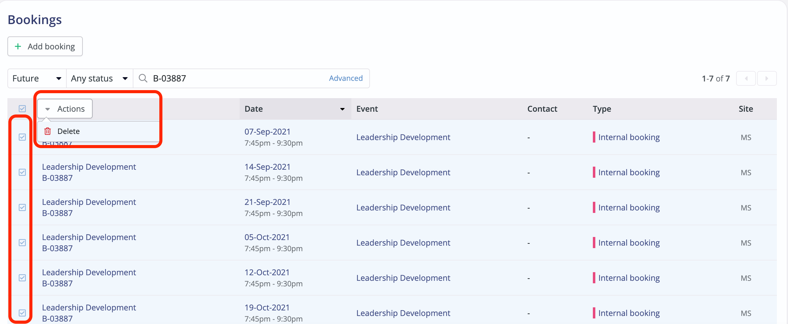 Booking sequences - ChurchSuite Support Articles