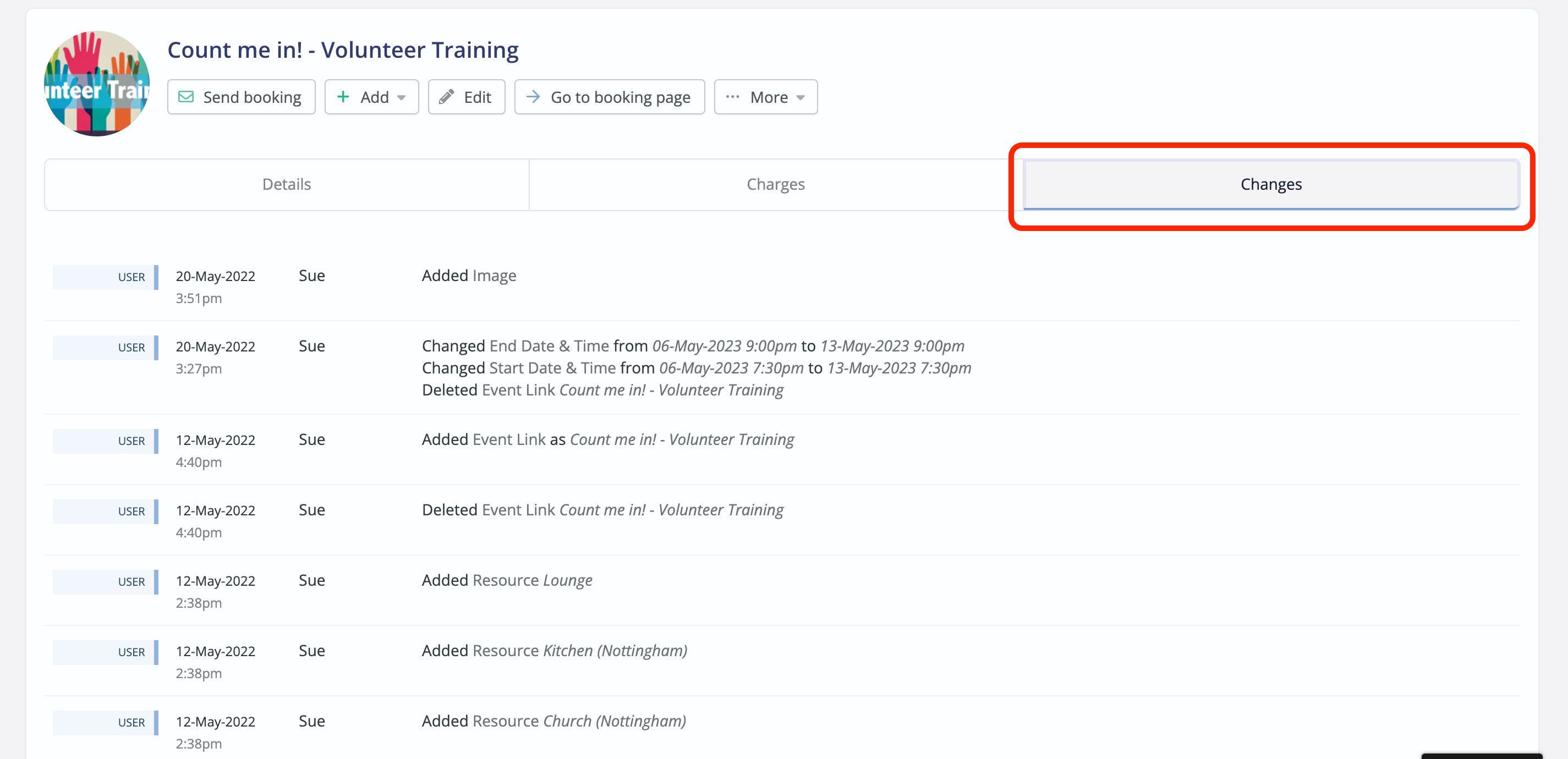 Editing And Making Changes To Bookings Churchsuite Support Articles