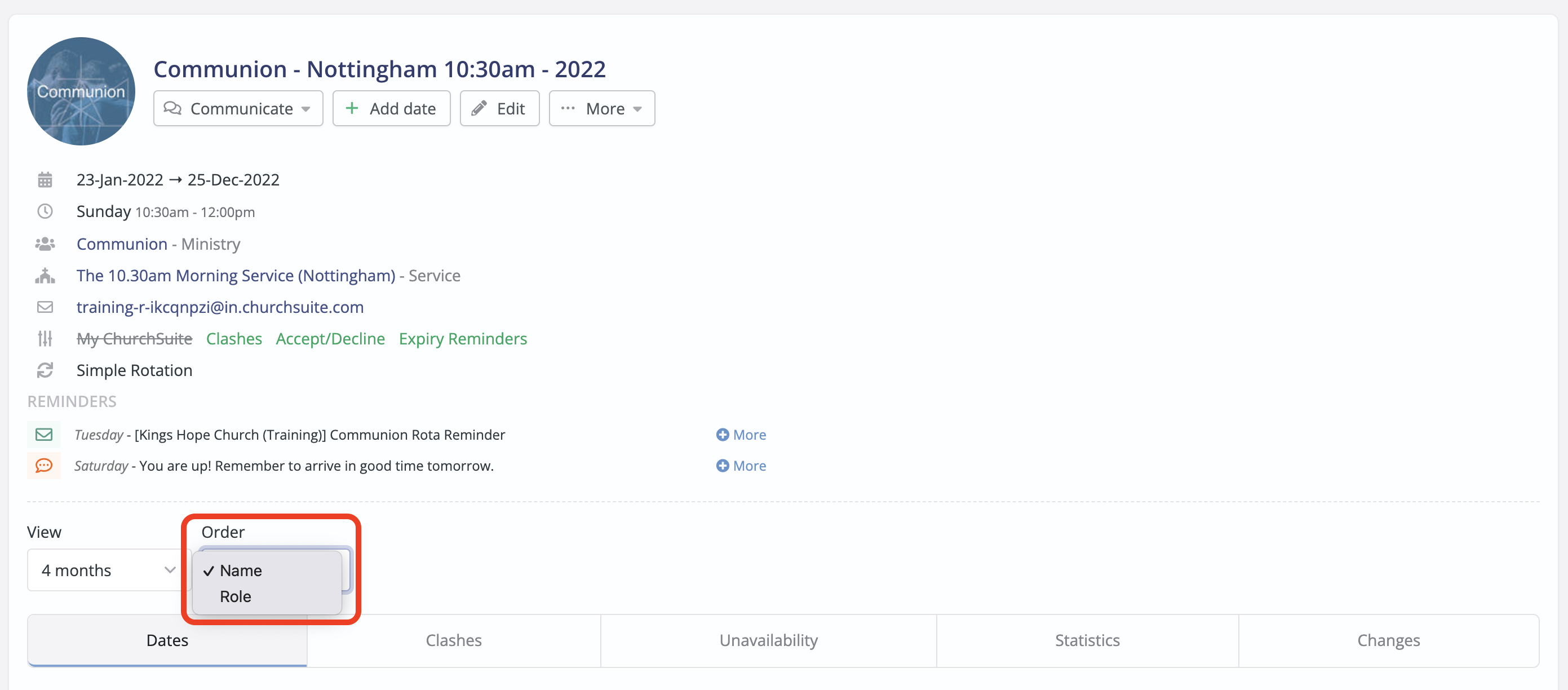 Working with rotas in ChurchSuite - ChurchSuite Support Articles