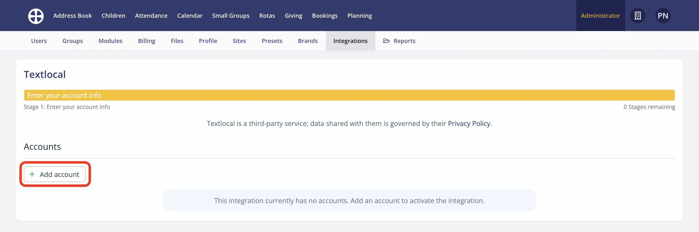 Integrating with Textlocal (SMS) - ChurchSuite Support Articles