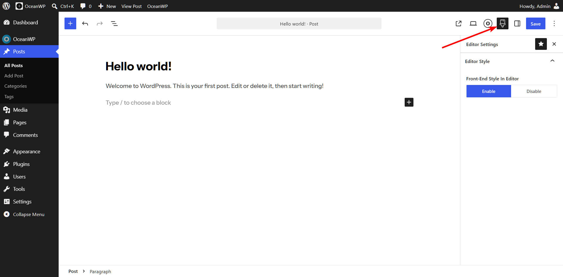 Front-End Style for a Single Post or Page
