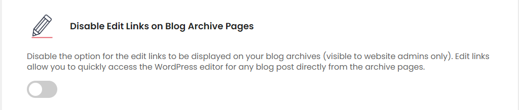 Disable Edit Links on Blog Archive Pages