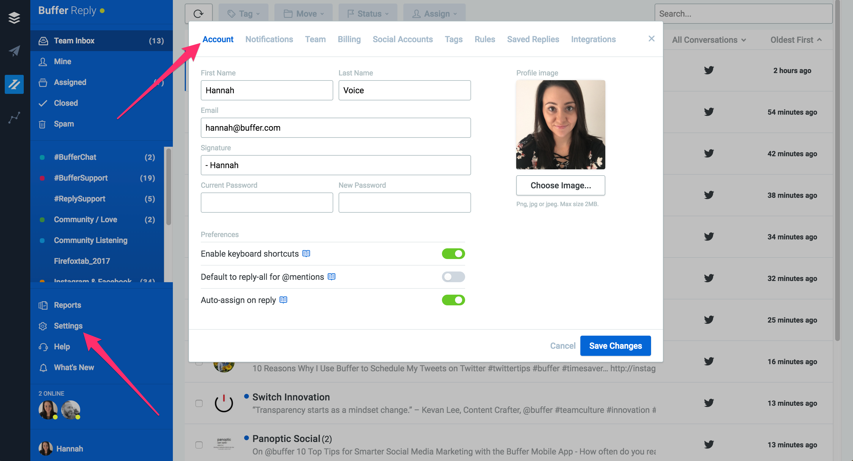 reply customizing your user profile buffer faq user profile