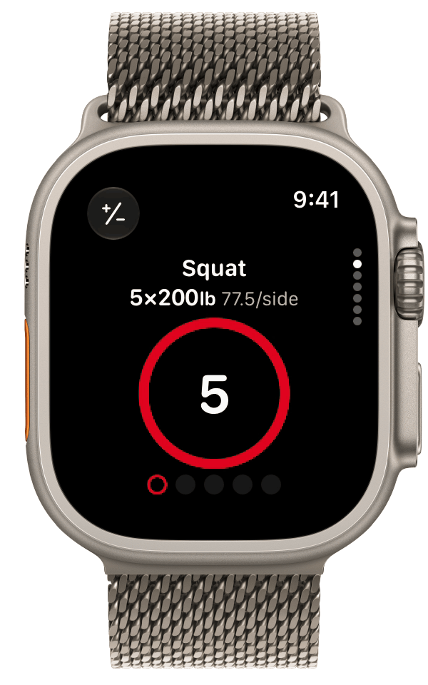 Switching exercises in StrongLifts on Apple Watch
