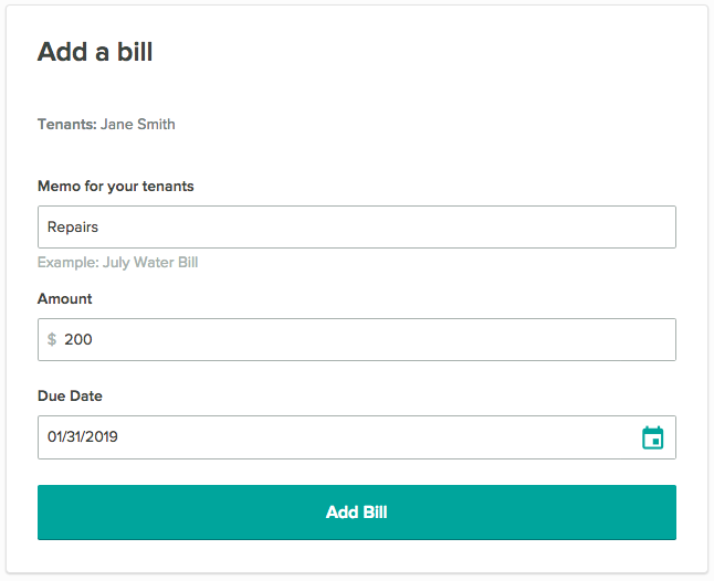 how do i bill my renter for things besides rent like bill for rent