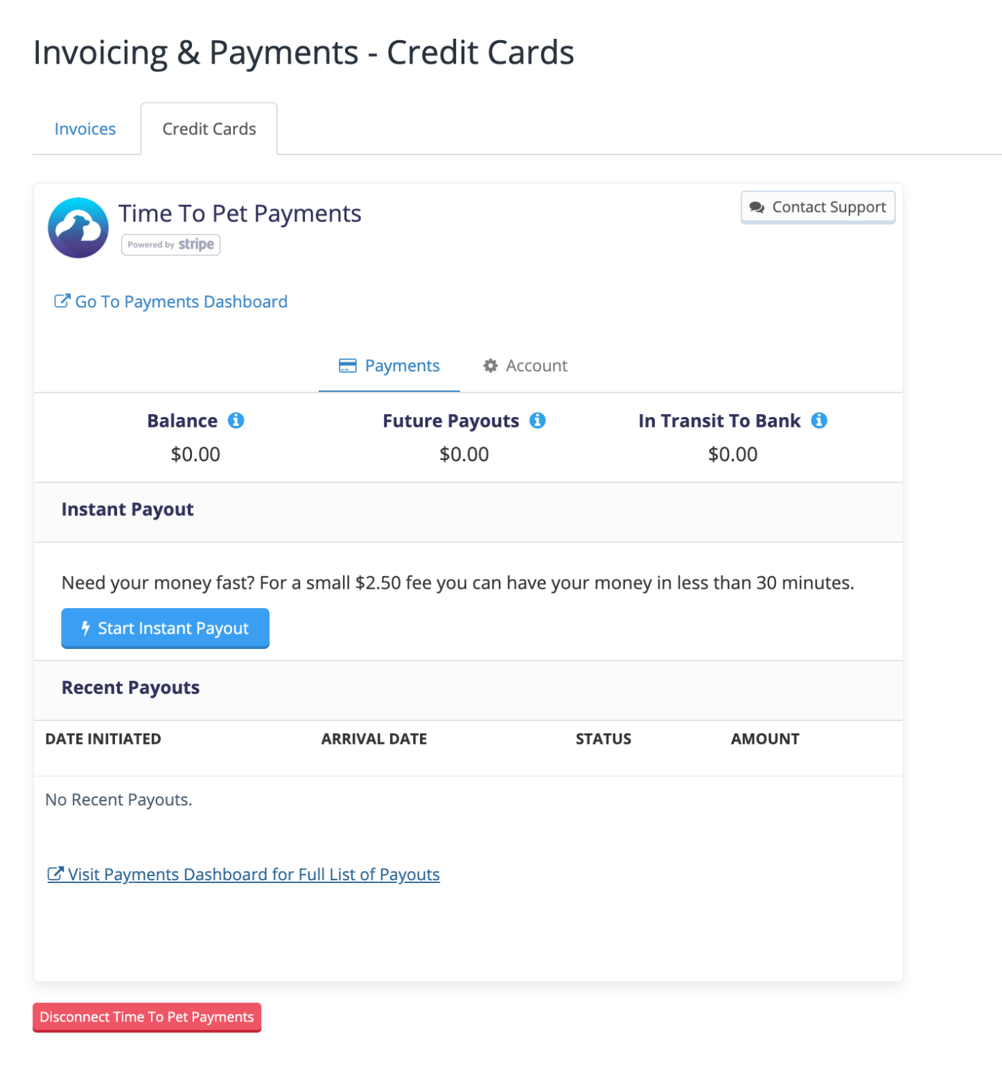 Connecting To Time To Pet Payments Powered By Stripe Time To Pet