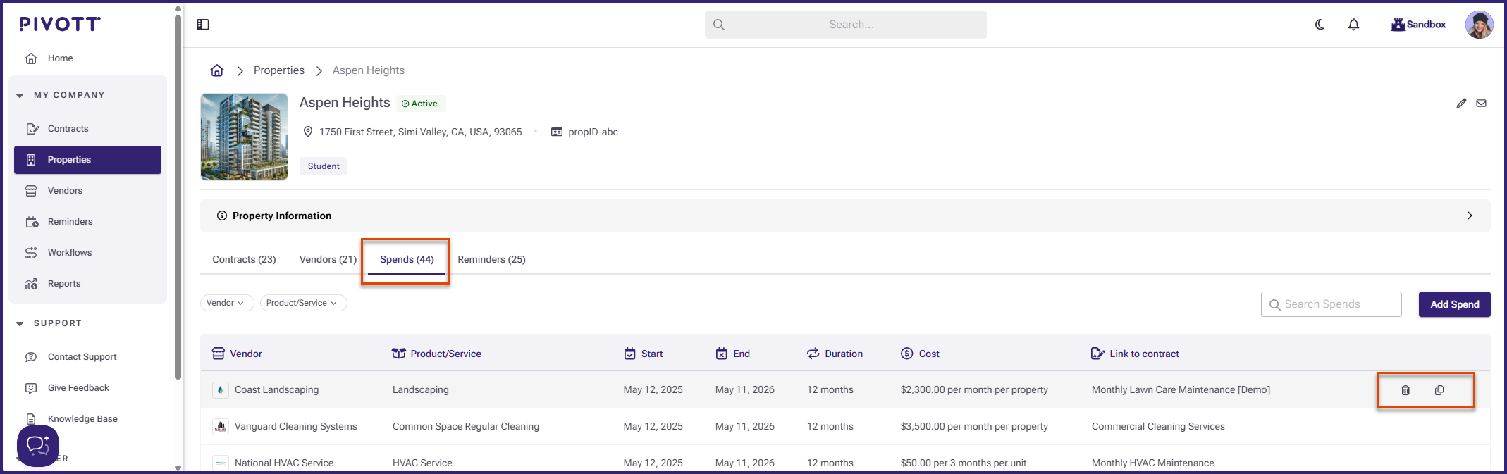 Close view of the Edit, Delete, and Duplicate button.