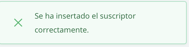 mensaje de confirmación importación lista sms