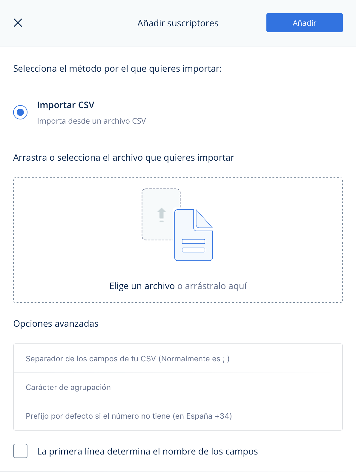 añadir números para sms desde excel