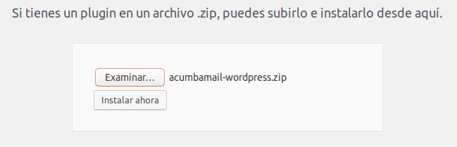 plugin de acumbamail en wordpress