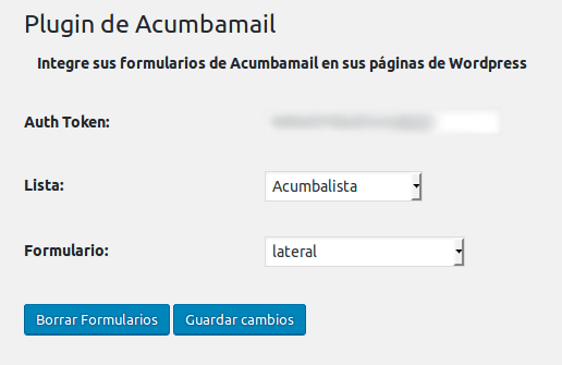 plugin de acumbamail en wordpress