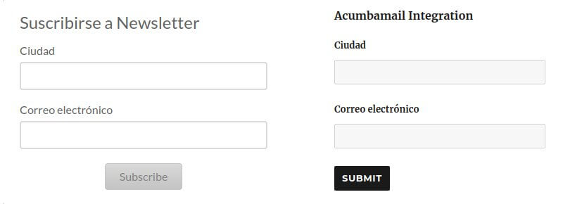 integracion de acumbamail con third party forms