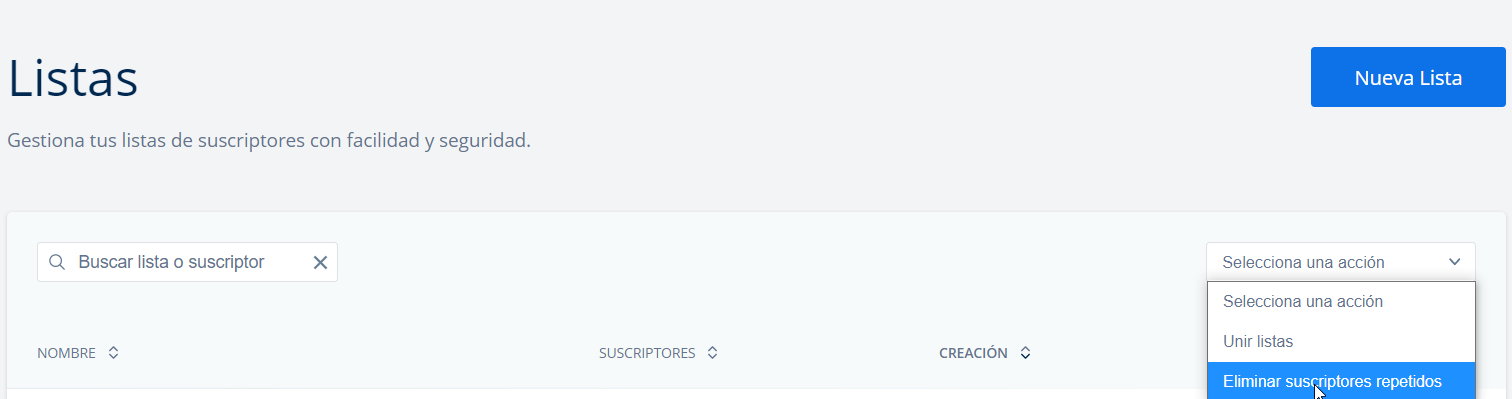 eliminar suscriptores repetidos email marketing