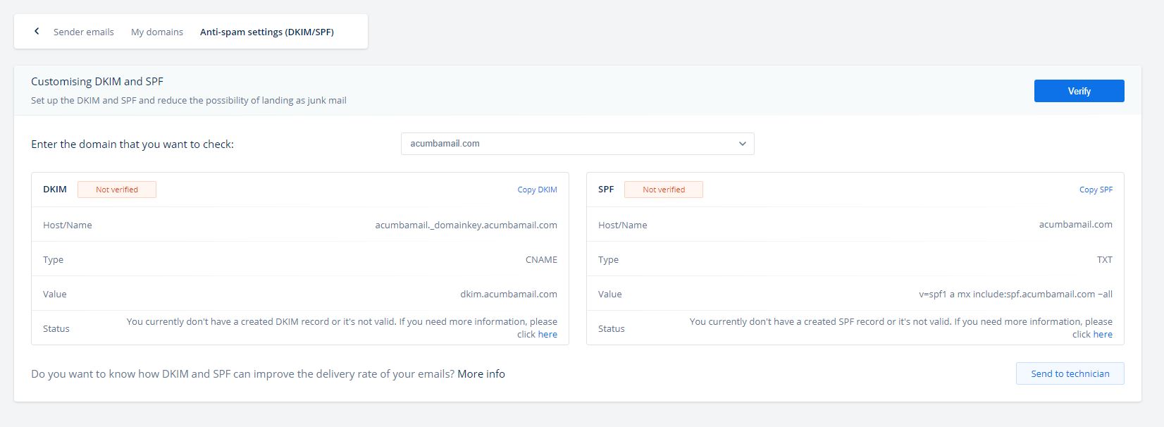 configurar dkim y spf