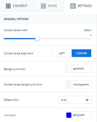 email editor settings