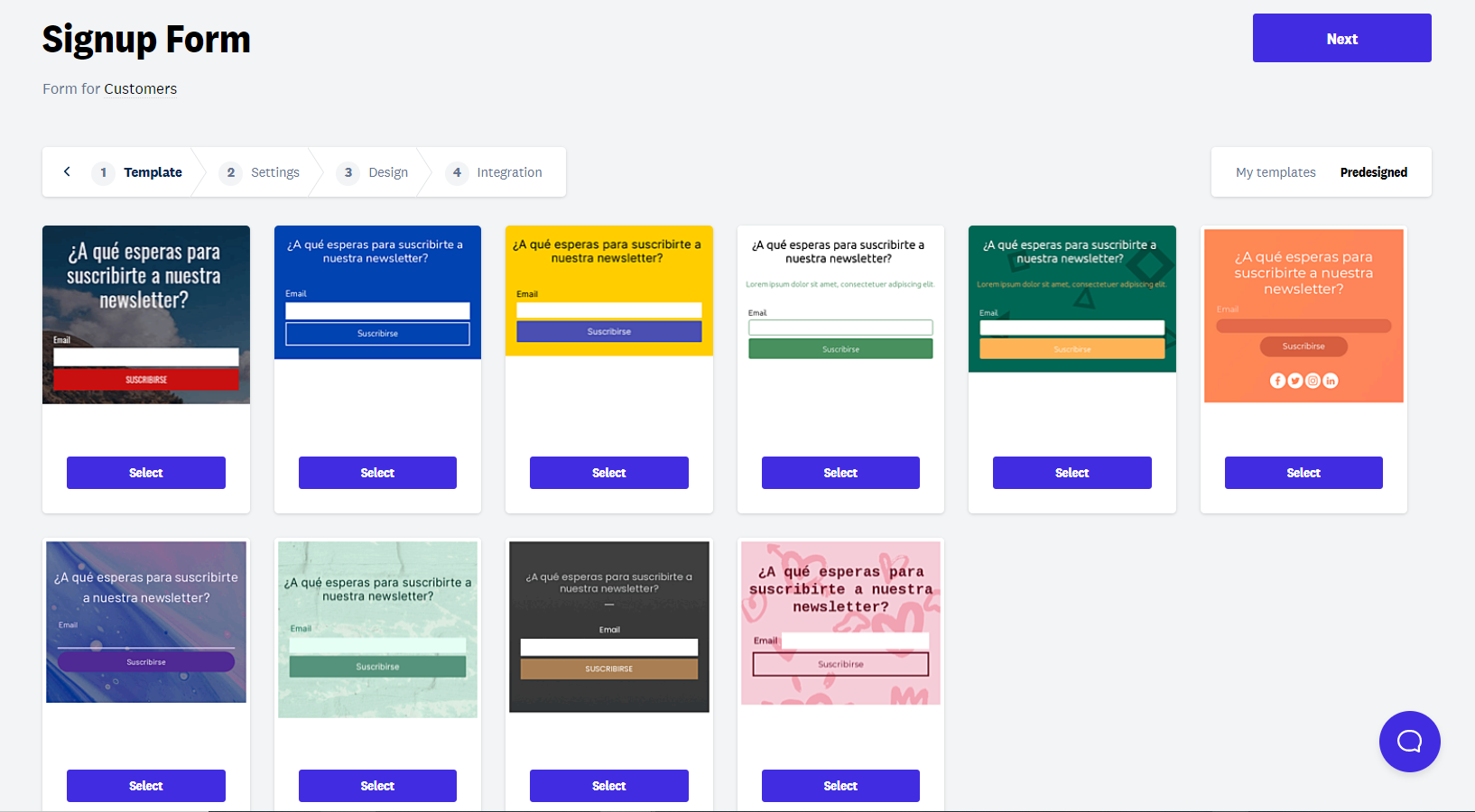 predesigned form templates