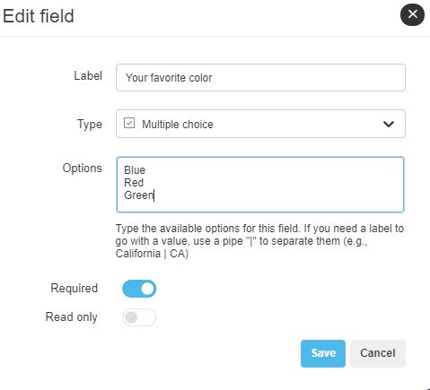 multiple response form field