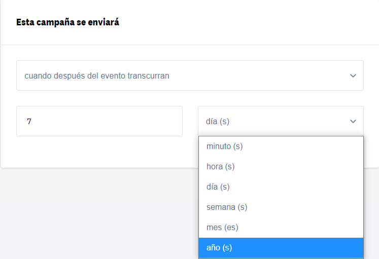 frecuencia de envío de campaña autoresponder después de evento disparador