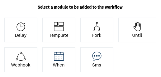 types of modules available in email automations