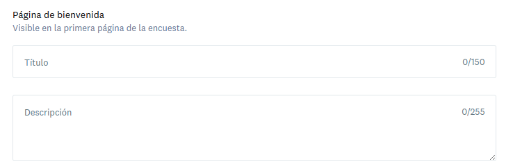 Campo para editar el título y descripción de la encuesta