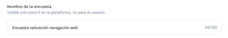 Campo para editar el nombre de la encuesta