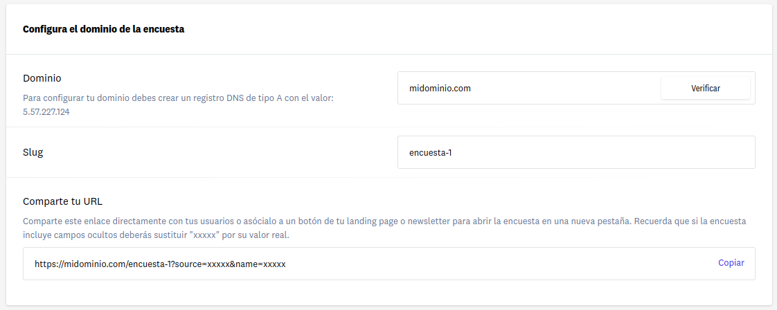 Configurar URL con dominio personalizado