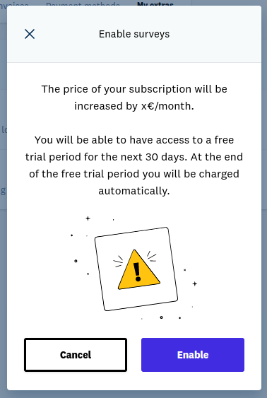 Extra activation confirmation with free trial period