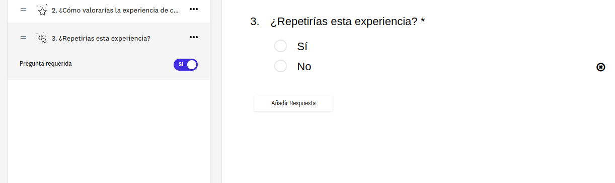 Configurar una pregunta como obligatorioa