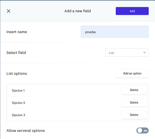 email marketing list fields