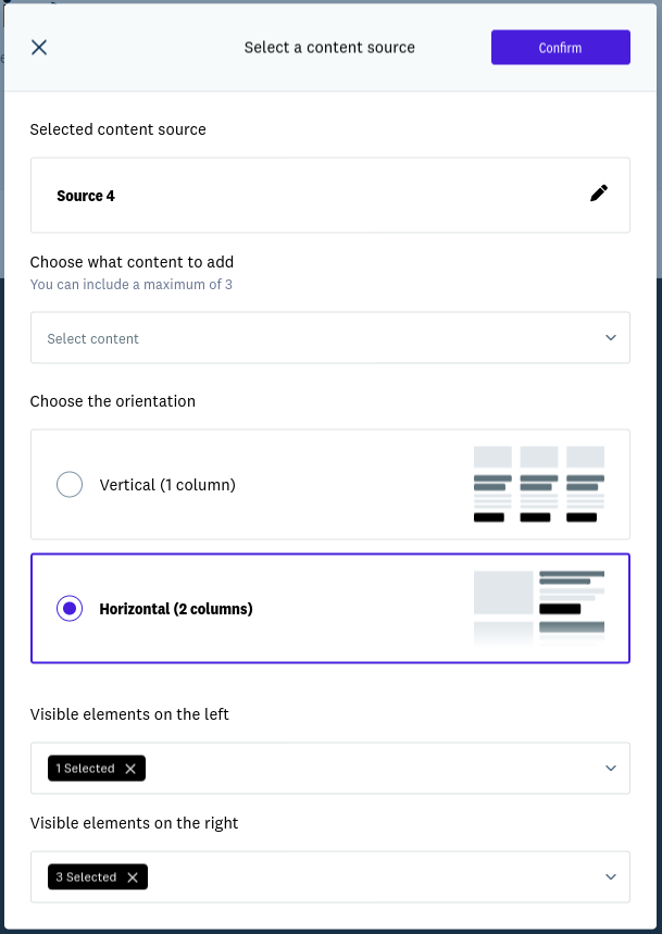 options from editor